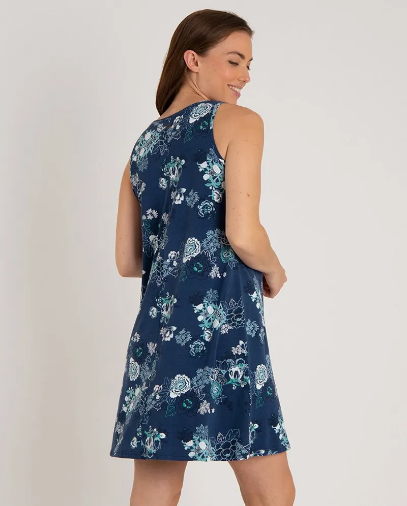 Sherpa Womens Padma Dress Neelo Blue Print-1